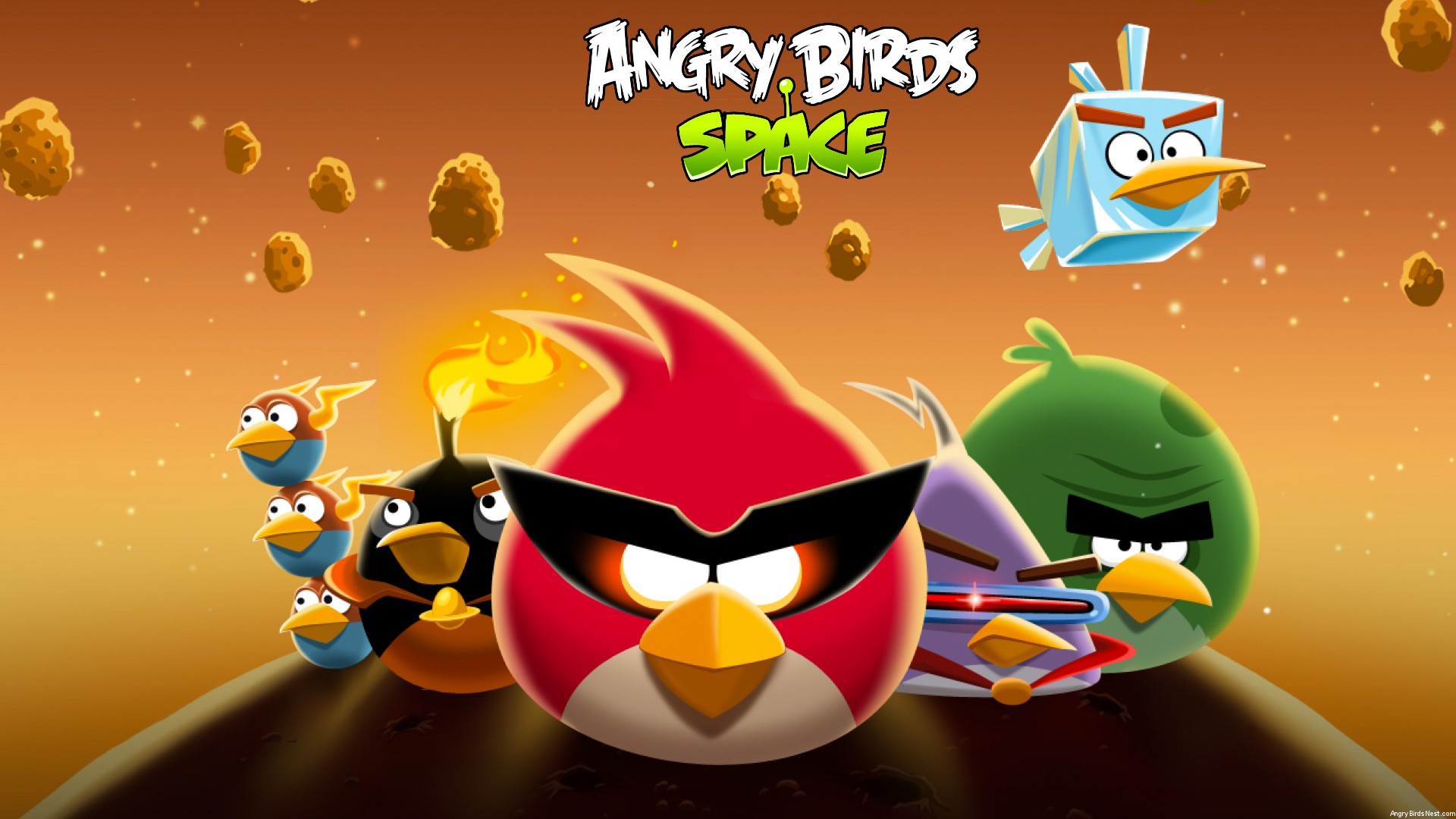 Angry Birds Space csirkés háttérkép