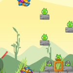 Zöld malac lövés Angry Birds játék